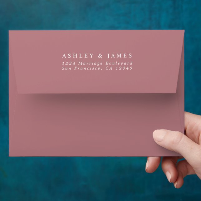 Enveloppe de l'adresse de retour du Mariage Dusty  (Hand)