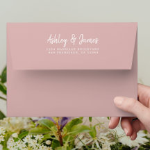 Enveloppe de l'adresse de retour du Mariage rose D