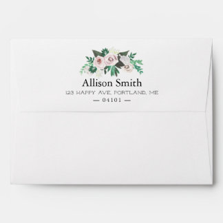 Enveloppe de l'adresse de retour Floral Aquarelle