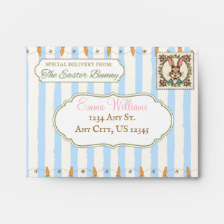 Enveloppe de Lapin de Pâques Bleue, Courrier Offic