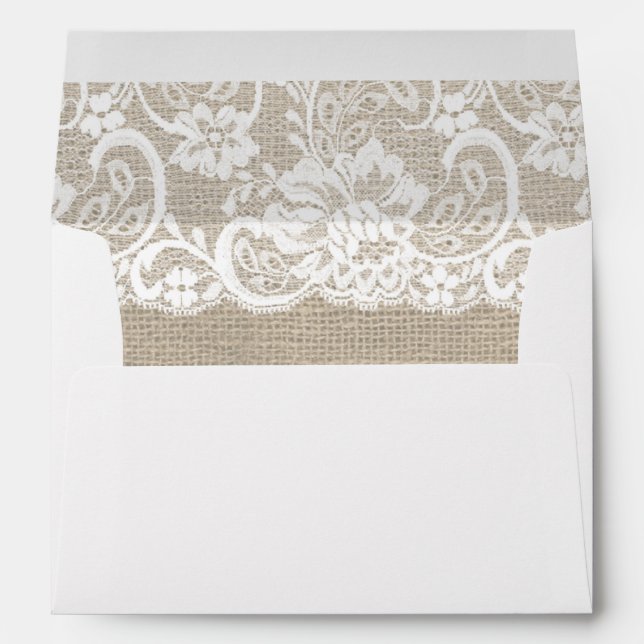 Enveloppe de l'invitation de mariage rustique Whit (Dos (Bas))