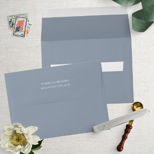 Enveloppe de mariage A7 Bleu Poussiéreux avec adre