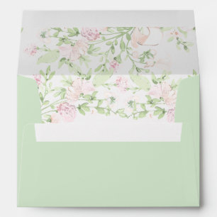 Enveloppe de mariage à aquarelle vert clair
