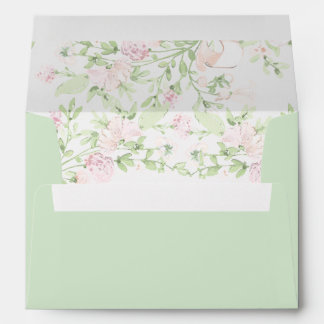 Enveloppe de mariage à aquarelle vert clair
