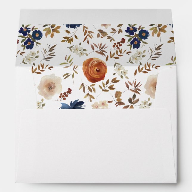 Enveloppe de Mariage à fils floraux Boho (Dos (Bas))