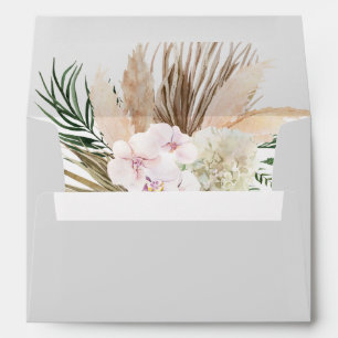 enveloppe de mariage à fleurs tropicales
