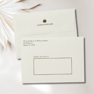 Enveloppe de mariage à la paume d'ivoire et d'or
