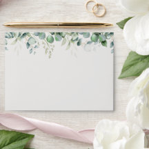 Enveloppe de mariage à la verdure d'eucalyptus