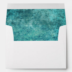 Enveloppe de mariage à l'aquarelle grunge bleu mar