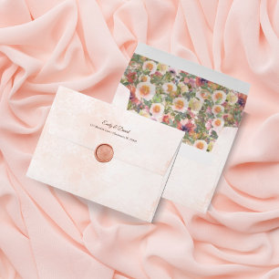 Enveloppe de mariage à l'aquarelle rose blush roma