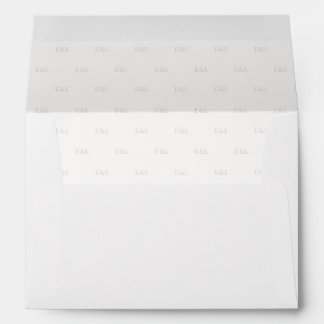 Enveloppe de mariage à monogramme minimal de luxe