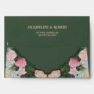 Enveloppe de mariage Art Nouveau à l'aquarelle ver
