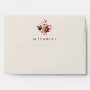 Enveloppe de mariage automnal à feuille d'érable r