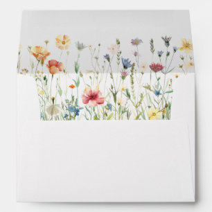Enveloppe de mariage aux fleurs sauvages pastel