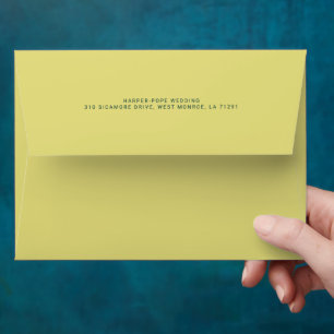 Enveloppe de mariage avec adresse au dos Jaune C