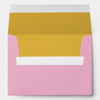 Enveloppe de mariage avec insert or perle rose