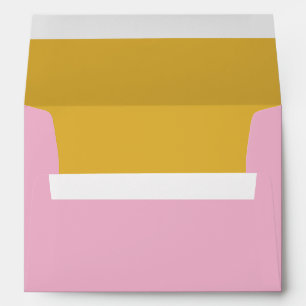 Enveloppe de mariage avec insert or perle rose