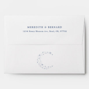 Enveloppe de mariage blanche élégante céleste pour