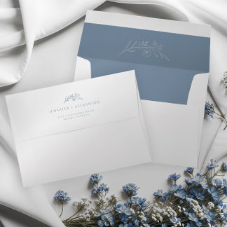 Enveloppe de Mariage bleu Dusty