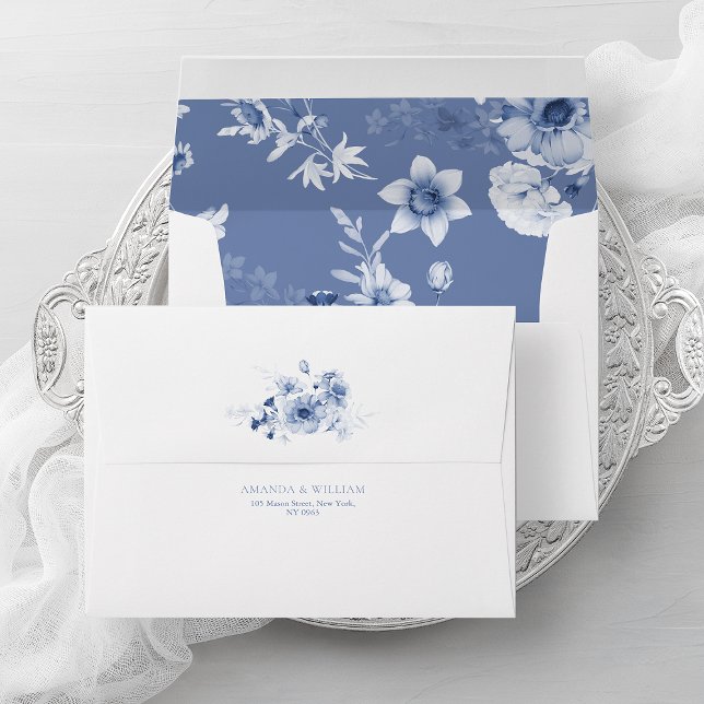 Enveloppe de Mariage bleu Dusty (Créateur téléchargé)