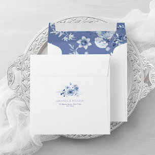 Enveloppe de Mariage bleu Dusty