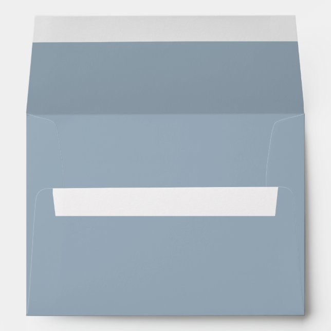 Enveloppe de Mariage bleu Dusty (Dos (Bas))
