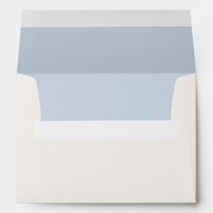 Enveloppe de mariage bleu grisâtre et ivoire chaud