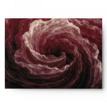 Enveloppe de mariage bordeaux à la rose rouge roma