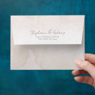 Enveloppe de mariage botanique aquarelle en terre