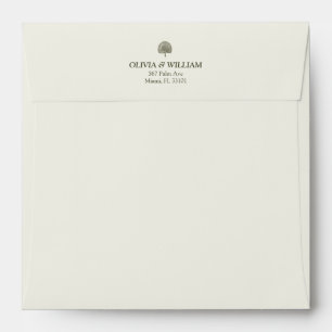 Enveloppe de mariage carrée à double bordure ivoir