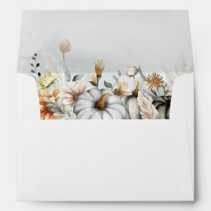 Enveloppe de mariage Citrouille blanche avec fleur
