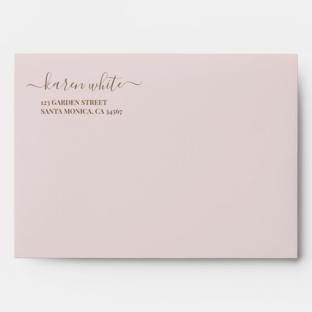 Enveloppe de Mariage couleur boho Blush (Devant)