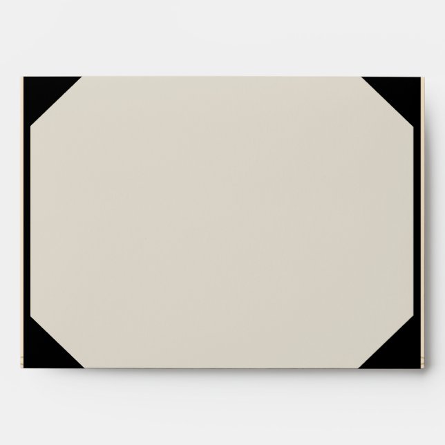 Enveloppe de mariage damassé de noir en ivoire et (Devant)