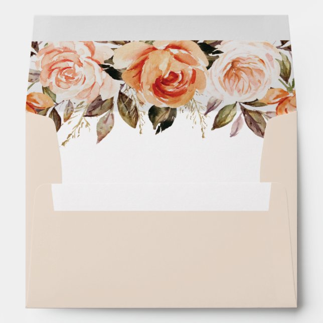 Enveloppe de Mariage de automne Boho Floral Rustic (Dos (Bas))