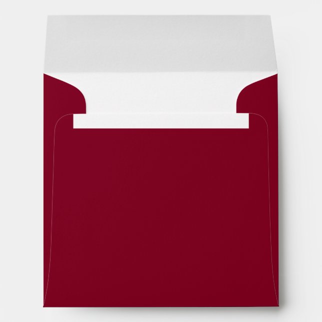 Enveloppe de Mariage de carte Carré Maroon rouge B (Dos (Bas))