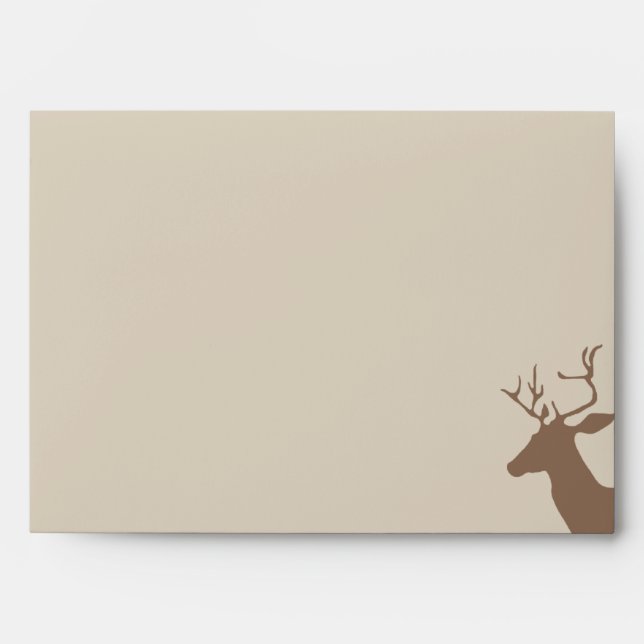 Enveloppe de Mariage de cerfs et de bouleaux rusti (Devant)