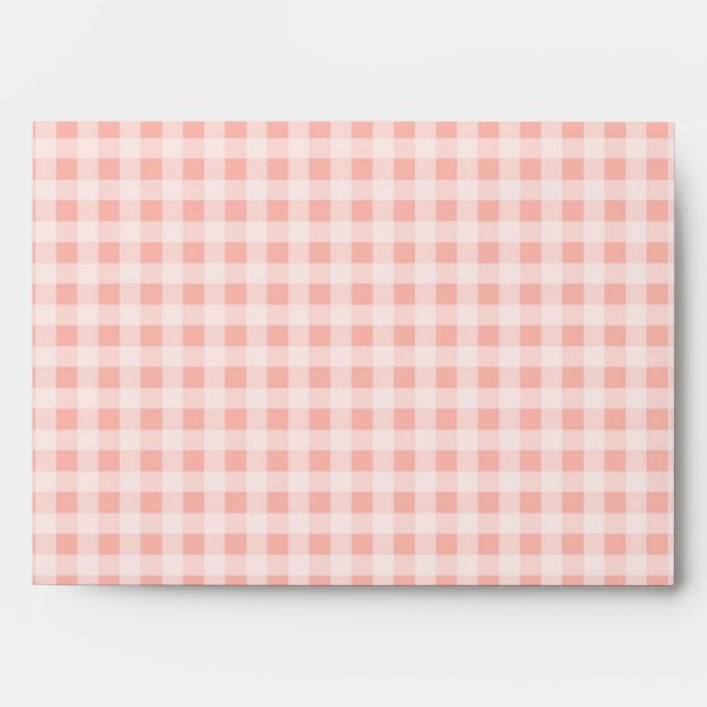 Enveloppe de Mariage de En vichy blanc Peach White (Devant)
