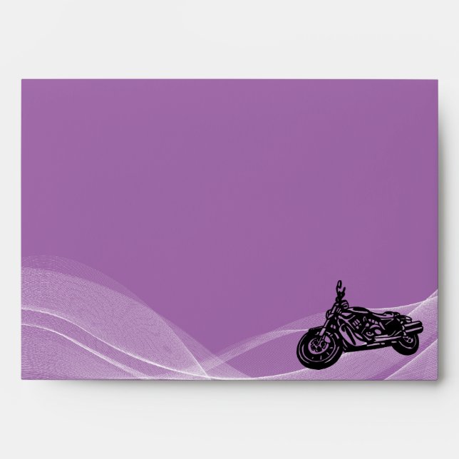 Enveloppe de mariage de motocycliste pourpre (Devant)