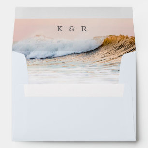 ENVELOPPE DE MARIAGE DE PLAGE   STATIONNAIRE DE CO