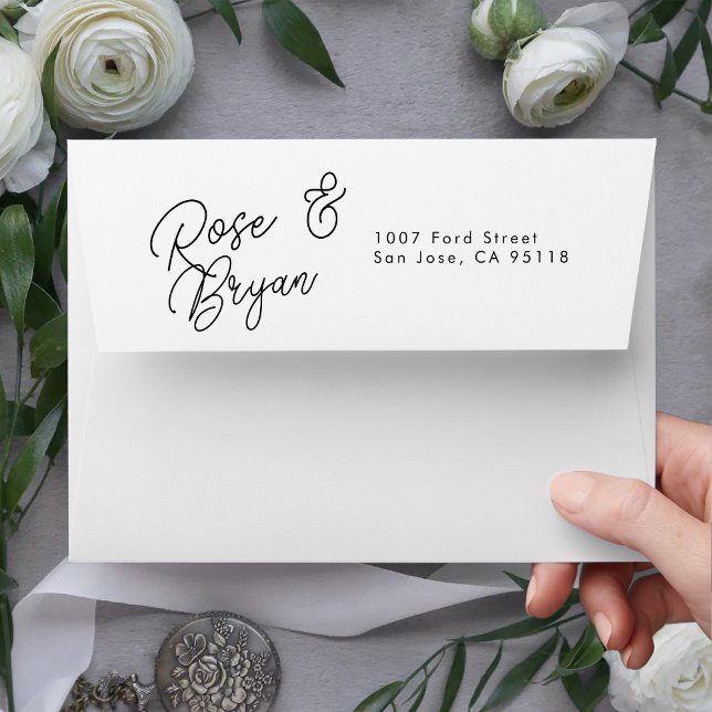 Enveloppe de Mariage de script surdimensionné noir (Créateur téléchargé)