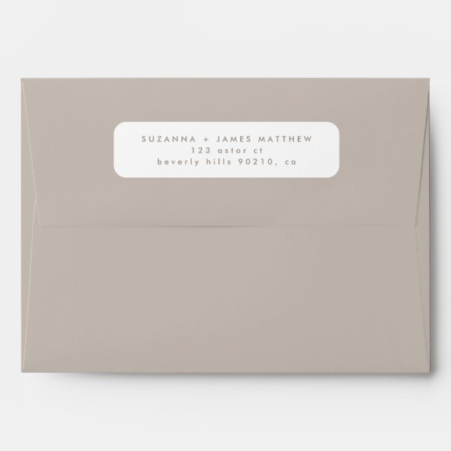 Enveloppe de Mariage de trame minimale moderne (Dos (Haut rabat))
