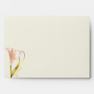 Enveloppe de mariage de zantedeschia d'ivoire et
