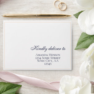 Enveloppe de mariage élégante A7 avec adresse de r