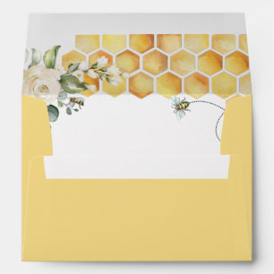 Enveloppe de mariage élégante d'abeille jaune