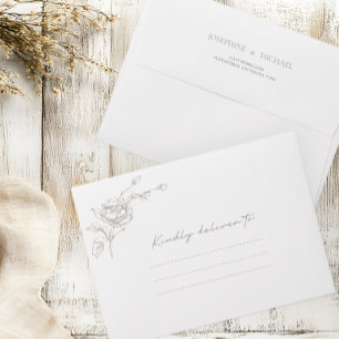 Enveloppe de mariage élégante vintage sépia