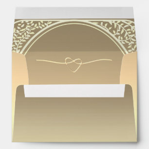 Enveloppe de mariage en feuille d'or fausse