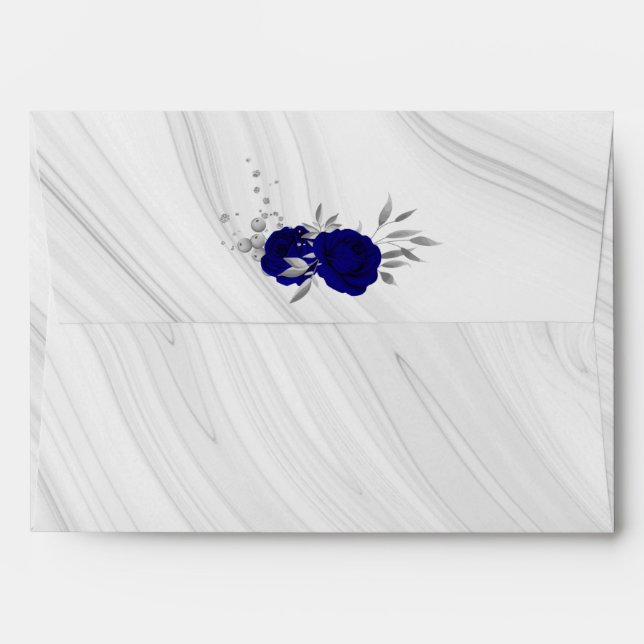 enveloppe de mariage en marbre bleu royal (Dos (Haut rabat))