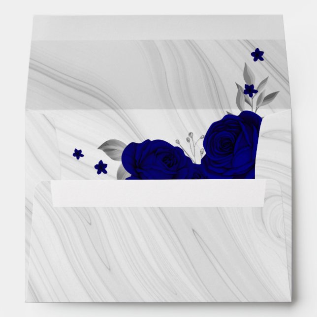 enveloppe de mariage en marbre bleu royal (Dos (Bas))