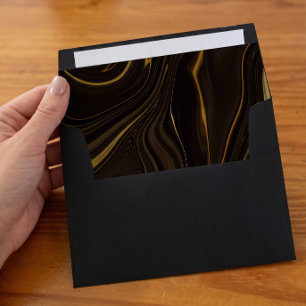 Enveloppe de mariage en marbre Or Noir