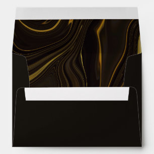 Enveloppe de mariage en marbre Or Noir